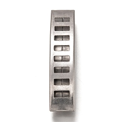 Edelstahl Farbe Anlaufgeschützt 304 Schiebeanhänger aus Edelstahl, Hohl gebogenes Rohr, Edelstahl Farbe, 1-5/8x3/8x1/8 Zoll (40.5x8.5x4.5 mm), Bohrung: 8x3.5 mm