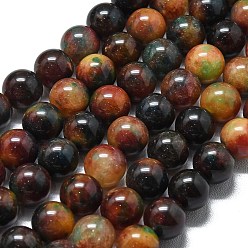 Кокосово-Коричневый Натуральный Malaysia нефритовые бусы пряди, окрашенная и подогревом, круглые, красочный, 10 мм, отверстие : 1.2 мм, около 39 шт / нитка, 14.96 дюйм (38 см)