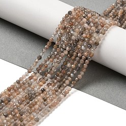 Multi-Moonstone Нити из натуральных бусин из нескольких лунных камней, граненые, круглые, 3~3.5 мм, отверстие : 0.6~0.8 мм, около 119~123 шт / нитка, 15.04~15.47'' (38.2~39.3 см)