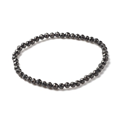 Шпинель Браслет из бисера из натуральной черной шпинели для женщин, бусины : 4 мм, внутренний диаметр: 2-1/8 дюйм (5.5 см)