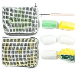 Желтый Набор сумок для цветов и кактусов из полихлопка с защелкой и крючком, наборы пряжи для вязания крючком сумки своими руками, включая инструкции, пакет, пряжа, желтые, упаковка: 200x140x40 мм