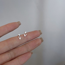 Цветок Сплав серьги для женщин, с 925 стерлинговым серебром, цветок, 14.5 мм