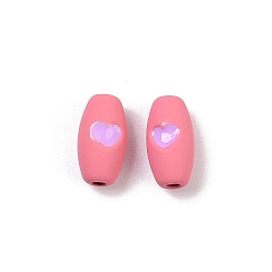 Pink Окрашенного распылением сплава бисер, без свинца, без никеля и без кадмия, круглый стержень, розовые, 8x4.5x4 мм, отверстие : 1.2 мм