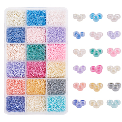 Mixed Color FGB 12/0 Grade A Ceylon Glass Seed Beads, Round, Mixed Color, 2x1.5mm, Hole: 0.7mm, 18colors, about 20g/color, 360g/box