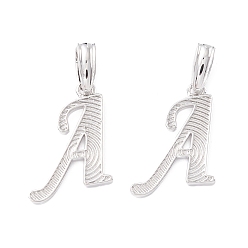 Letter A Подвески с буквами из экологически чистой латуни, настоящее платиновое долговечное покрытие, без кадмия и без свинца, letter.a, 19.5x13x1.4 мм, отверстие : 6.5x3.3 мм