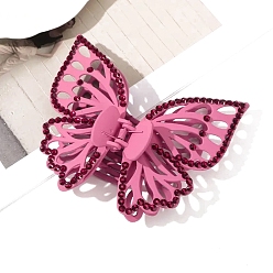 Ярко-Розовый Пластиковые зажимы когтя волос, аксессуары для волос для женщин и девочек, бабочка, ярко-розовый, 140 мм