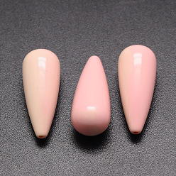 Лосось Окрашенные синтетические бирюзовые бусины, половине просверлил, слеза, salmon, 25x10 мм, отверстие : 1 мм