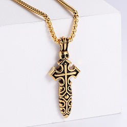 Золотой Круто 304 ожерелья с подвеской из нержавеющей стали в стиле панк-хип-хоп для мужчин, золотые