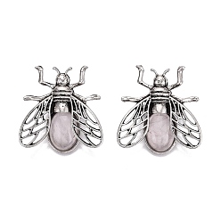 Rose Quartz Natural Rose Quartz & Alloy Lapel Pin Brooches, Bees, with  Iron Pins, Dyed & Undyed, Antique Silver, 39~40.5x37~38mm