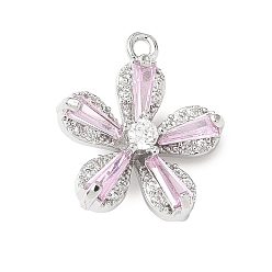 Платина Латунные микро проложить кубического циркония подвески, без кадмия и без свинца, , платина, 16x14.5x5.5 мм, отверстие : 1.2 мм