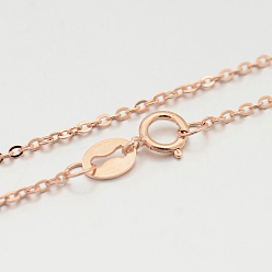 Розовое Золото 925 колье из стерлингового серебра, с застежками пружинного кольца, тонкая цепь, розовое золото , 16 дюйм (40.6 см) x 1.2 мм