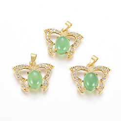 Матовый Золотой Цвет Латунные микро проложить кубического циркония, долговечный, матовые, с окрашенным и подогретым агатом, бабочка, матовый золотой цвет, 17.5x22.5x6.4 мм, отверстие : 4x3.7 мм