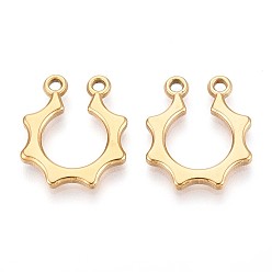 Настоящее золото 18K 304 подвески из нержавеющей стали, очарование солнца, ионное покрытие (ip), реальный 18 k позолоченный, 21x18x2 мм, отверстие : 1.8~2 мм