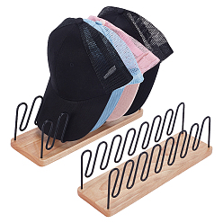 Black Wood Hat Storage Rack, Rectangle, Black, 320x100x95mm
