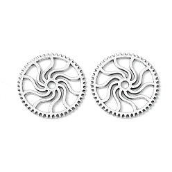 Античное Серебро Стимпанк тема тибетский стиль сплава шестерни зубчатые подвески, без свинца, без кадмии и без никеля, античное серебро, 25x1 мм, отверстие : 2 мм