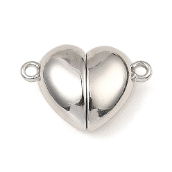 Нержавеющая Сталь Цвет Не тускнеет 304 магнитные застежки из нержавеющей стали, сердце, цвет нержавеющей стали, 10.5x17x6.5 мм, отверстие : 1.5 мм