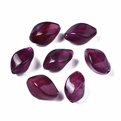Фиолетовый Акриловые бусины, Стиль имитация драгоценных камней, твист, фиолетовые, 17x12x11 мм, отверстие : 1.8 мм, Около 500 шт / 500 г
