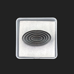 Нержавеющая Сталь Цвет Набор фрез овальной формы из быстрорежущей стали с одним отверстием, для поделки из кожи, цвет нержавеющей стали, Внутренний диаметр: 0.2~0.6x0.1~0.32 cm, 5 шт / комплект