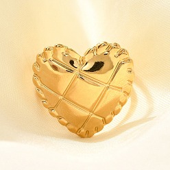 Сердце 304 открытые манжеты из нержавеющей стали для женщин, реальный 18 k позолоченный, сердце, 21.5x22 мм, регулируемый