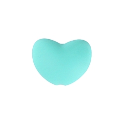 Голубой Силиконовые бусины, DIY уход за ожерельем, сердце, голубой, 17x20 мм