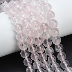 Розовый Кварц Природного розового кварца нитей бисера, круглые, 8~8.5 мм, отверстие : 0.7 мм, около 45 шт / нитка, 15.04'' (38.2 см)