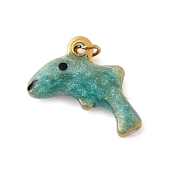 Fish 304 нержавеющей стальной эмали подвески, подвески на тему океана, ионное покрытие (ip), реальный 18 k позолоченный, рыба, 12.5x17x4.5 мм, отверстие : 2.5 мм