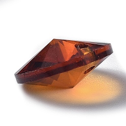 Sienna Glass Charms, Faceted, Cone, Sienna, 14x7mm, Hole: 1mm