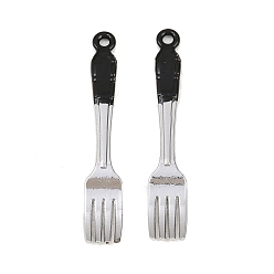 Посуда Эмали сплава большие кулоны, платина, вилка, 53x9x3 мм, отверстие : 2 мм