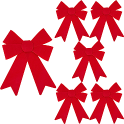 Красный Украшения из ПВХ в виде бантиков, Рождественские украшения, красные, 315x240x21.5 мм