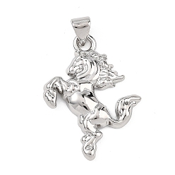 Настоящее золото 18K Латунные подвески, лошади прелести, реальный 18 k позолоченный, 22x19x3 мм, отверстие : 3x3.5 мм