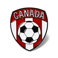 (123L) Белый крем непрозрачный блеск Спортивные канадские футбольные эмалированные значки, булавки для лацканов из сплава для одежды рюкзака, чёрные, огнеупорный кирпич, 31x27 мм