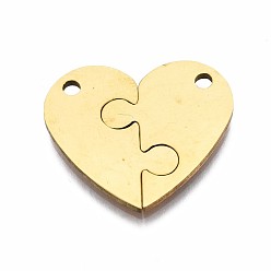 Golden 201 Edelstahl Anhänger, Herz, golden, 20x23x1.5 mm, Bohrung: 2 mm