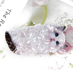 Желтая Старая Ткань  Заколки для волос из пвх, кошка, старое кружево, 83x49x53 мм