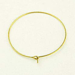 Golden Brass Wine Glass Charm Rings Hoop Earring Findings, DIY Material for Basketball Wives Hoop Earrings, Golden, 21 Gauge, 35x0.7mm