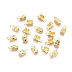 Золотой Латунные складные обжимы, загибаем концы шнура, золотые, 13x5 мм, отверстие : 1 мм, внутренний диаметр: 4 мм