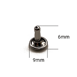 Platinum Iron Rivet Studs, for Purse, Bags, Boots, Leather Crafts Decoration, Platinum, 6x9mm
