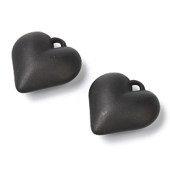 Schwarz Harzanhänger, DIY Ohrring und Kopfschmuck, Herz, Schwarz, 28x27.5x11 mm, Bohrung: 3x3.8 mm