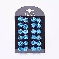 206_Сапфир Подарок для валентина для нее, 925 серьги из стерлингового серебра австрийского хрусталя, мяч серьги, круглые, 206 _sapphire, 4 мм