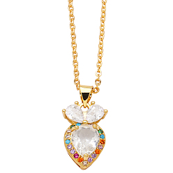 Carrot Женские кулоны с подвесками в виде ананаса, вишни и моркови из латуни с микропаве из разноцветных кубических цирконий, золотые, морковь, 17.72 дюйм (45 см)