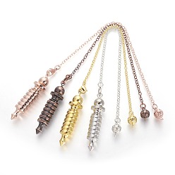 (52) Непрозрачная лаванда Биолокационные маятники из латуни, спиральный маятник, с карабин-лобстерами , пуля, разноцветные, 230x2.5x8 мм