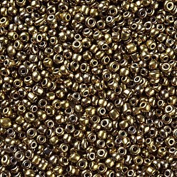 Coconut Brown 8/0 Glass Seed Beads, Metallic Colours, Coconut Brown, 3mm, Hole: 1mm, about 10000pcs/pound