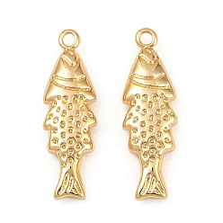 Fish Подвески из латуни на тему океана, долговечный, без никеля , реальный 18 k позолоченный, рыба, 23x7x3 мм, отверстие : 1.5 мм