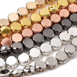 (52) Непрозрачная лаванда Стеклянные бусины с гальваническим покрытием , барабан, граненые, разноцветные, 10x5 мм, отверстие : 1 мм, около 43 шт / нитка, 15.75~16.14'' (40~41 см)