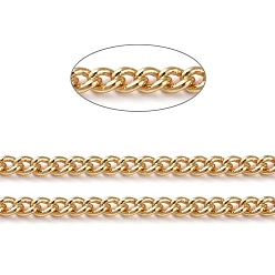 Настоящее золото 18K Латунь бордюр цепи, витые цепочки, пайки, долговечный, с катушкой, реальный 18 k позолоченный, 2.3x2x0.5 мм, около 16.4 футов (5 м) / рулон