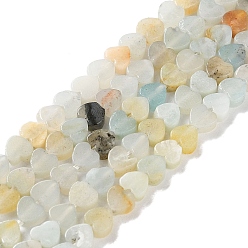 Flower Amazonite Натуральный цветок амазонитовые бусины пряди, сердце, 4x4x2 мм, отверстие : 1 мм, около 87~91 шт / нитка, 13.78''~14.17'' (35~36 см)