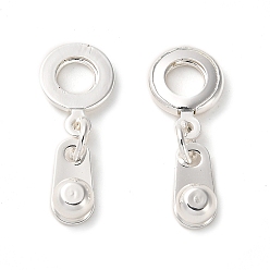 925 Sterling versilbert Rack Überzug Messing Charme, 925 Sterling versilbert, 13x9x5 mm, Bohrung: 1.2 mm