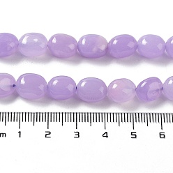 Lilac Natural Jade Beads Strands, Dyed, Nuggets, Tumbled Stone, Lilac, 9.5~11.5x8~8.5x7~8mm, Hole: 1mm, about 34~38pcs/strand, 14.76~15.16''(37.5~38.5cm)