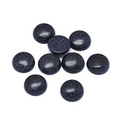 Blue Goldstone Synthetic Blue Goldstone Cabochons, Half Round, 8x3~4.5mm