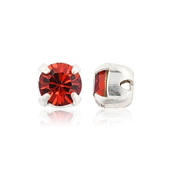 90075 Red Velvet Preciosa® maxima crystal в пришивной чашке, чешский хрусталь, с настройками латуни, 719 35 021 шатон (круглый), серебряные, 90075 красный бархат, ss 16 (3.8~4 мм)