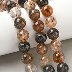 Herkimer Diamond Нити натуральных алмазных бусин херкимер, круглые, 11.5~12 мм, отверстие : 1 мм, около 32~34 шт / нитка, 15.16'' (38.5 см)